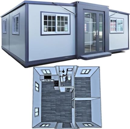(20 X 20ft) Modern Foldable House to Live in, Tiny Home Kit Prefab House, Suitable for A Variety of Purposes, Our Container House is Built to Last, Making It A Great Option for Living in Permanently.